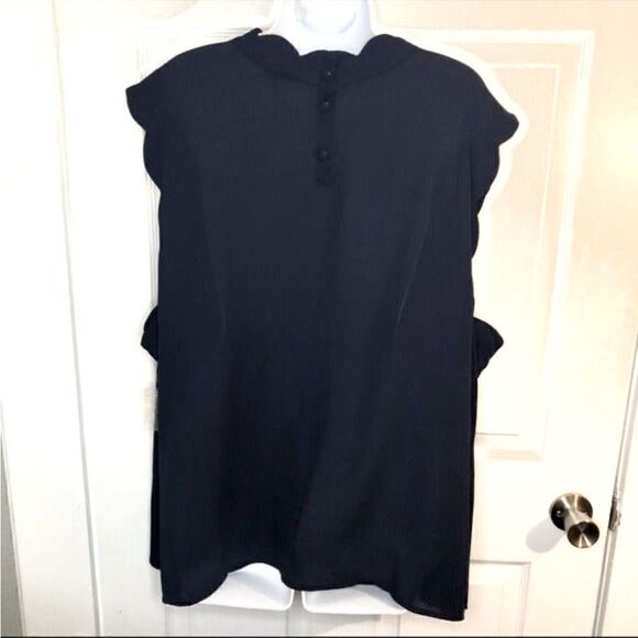 Modcloth Outstanding Scallops Sleeveless Blouse Navy Blue 4X - Picture 8 of 12
